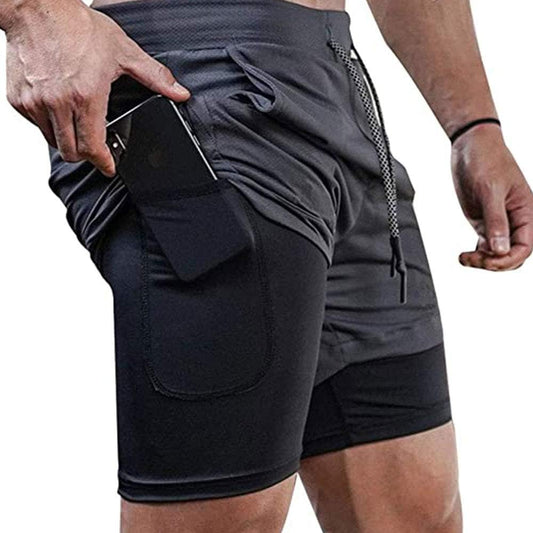 Mens Running Shorts，Workout Running Shorts for Men，2-In-1 Stealth Shorts，7-Inch Gym Yoga Outdoor Sports Shorts