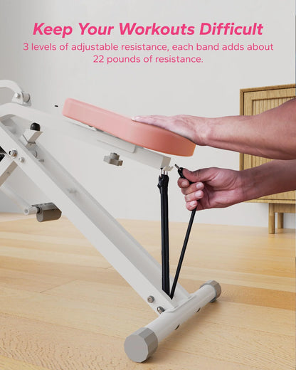 Squat Assist Trainer Foldable Squat Rider Machine for Glutes and Quads with 3 Tension Bands